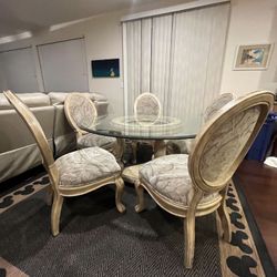 French Diner Room Set with French Marble Table Set