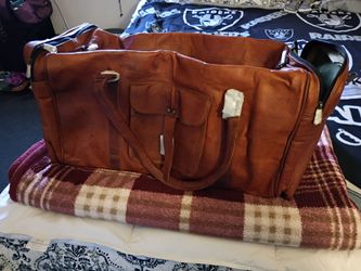 Leather duffel bag