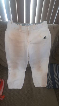 white adidas softball pants & orange softball belt