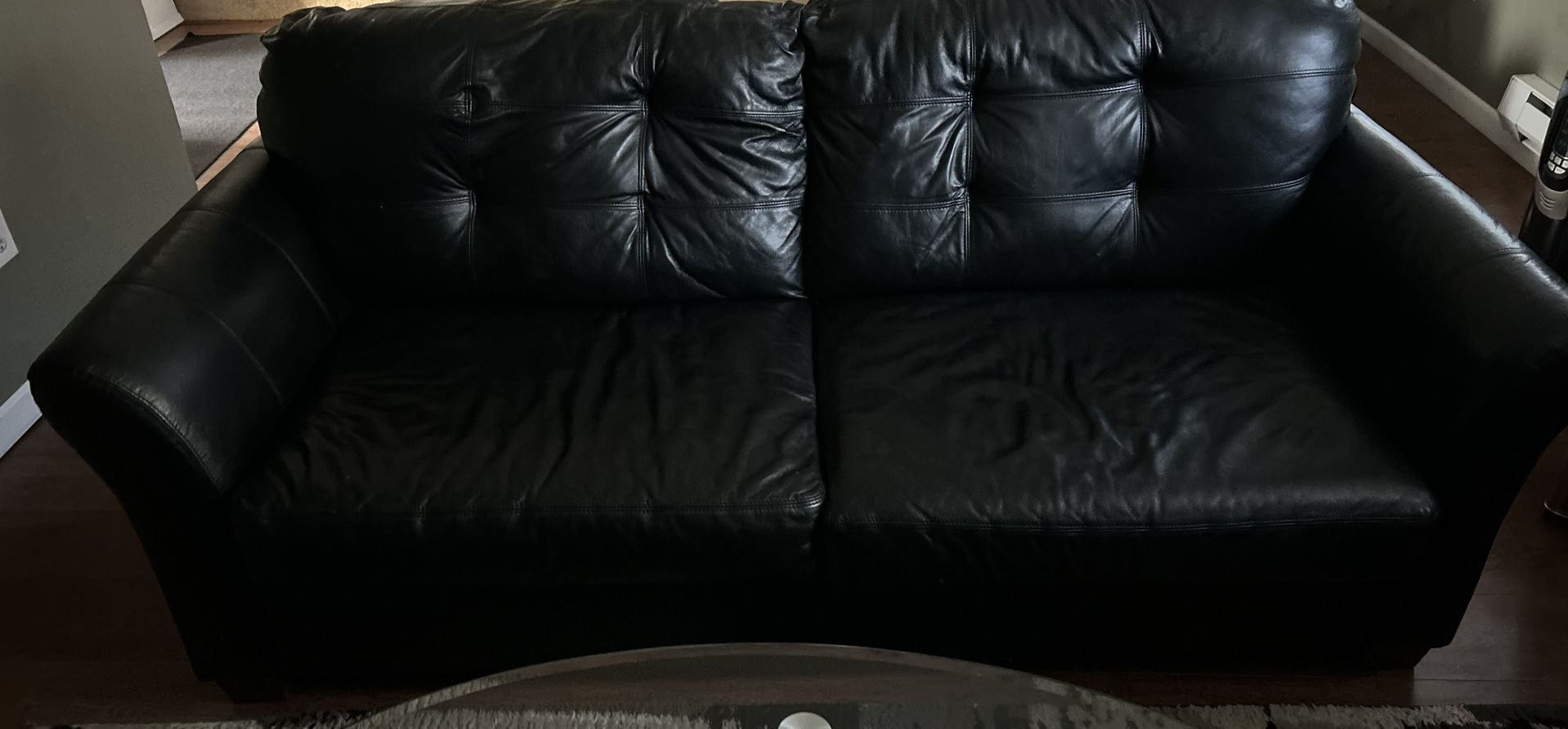 Black Leather Couch 