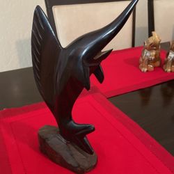 Wood Swordfish Art Figure Made In Mexico