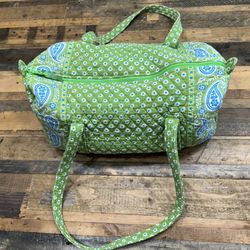 Vera Bradley Small Duffle Style Bag / Tote / Purse Greens