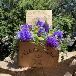 Nickel & Nickel Wine Crate Floral Arrangement