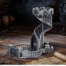 DND Dice Tower - 36 Step Retro Color Tower for High Randomness in Table Games Like Dungeons and Dragons