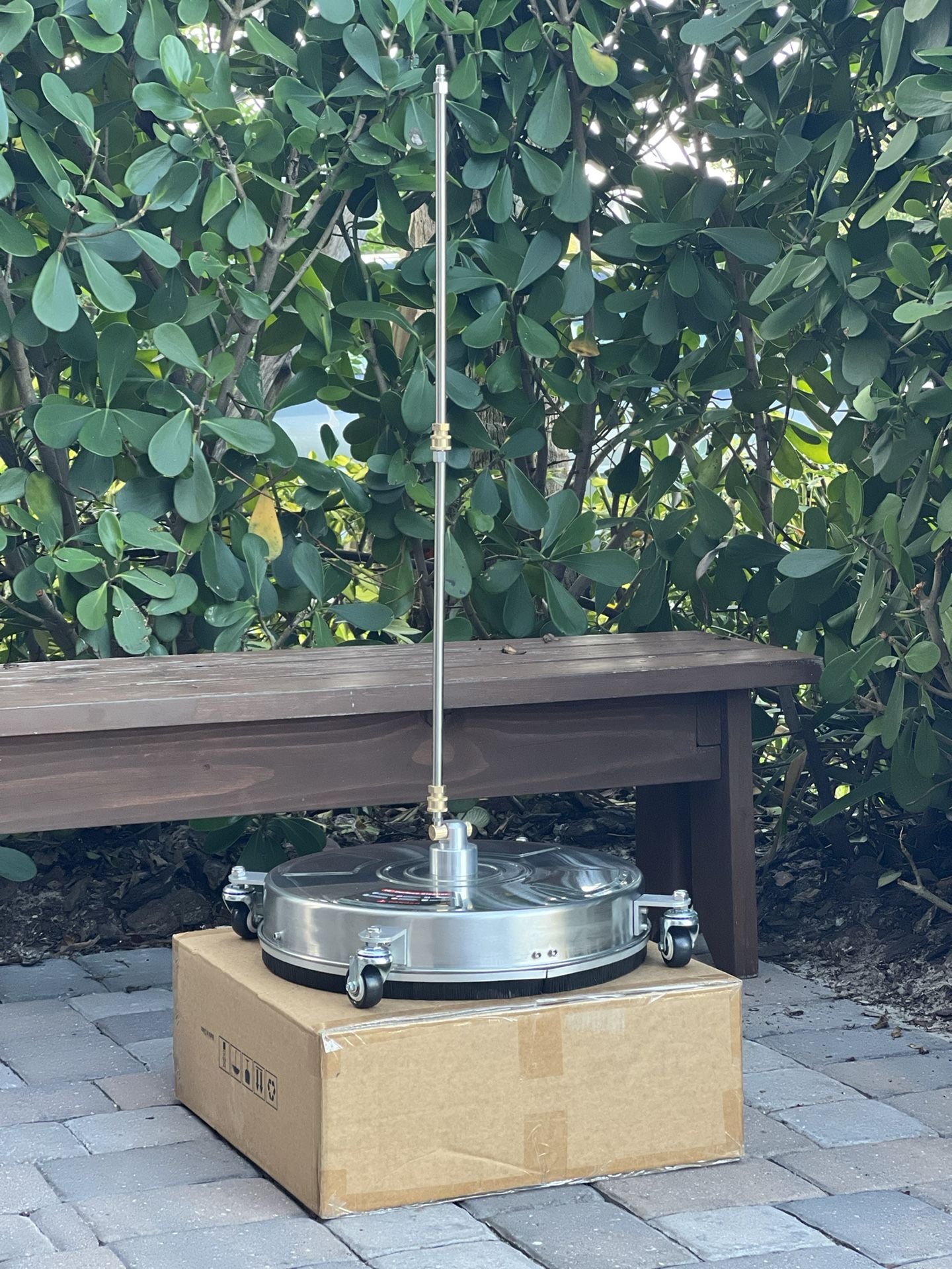 NEW! 16.5-Inch Pressure Washer SURFACE CLEANER, Stainless Steel w/2 Wands 4000PSI Driveway, Pavers