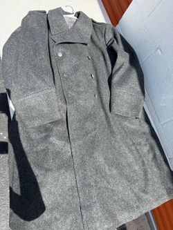 Vintage Danish Civilforsvaret Wool Overcoat 1962 NOS Military Civil Defense Coat Size 120