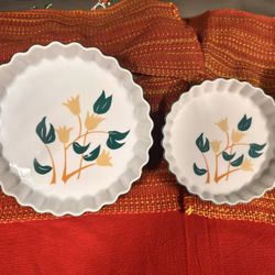 Set of 2 Vintage 7” and 9" Ceramic Quiche/Pie Dishes