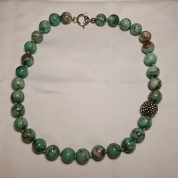 Sterling Silver Kingman Turquoise NECKLACE 17inches