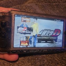 Playstation Psp Clear Black 1000 Phat Mod--ded Video Game Console IPS screen upgrade