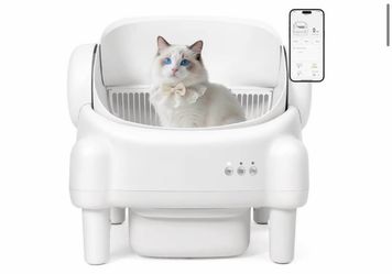 Self Cleaning Litter Box,Open Top Automatic Litter Box with App Control for Multiple Cats, Safety Sensors Protection, Odor Control Includes 2 roll Lin