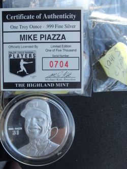 Silver Mike Piazza mint collectable coin