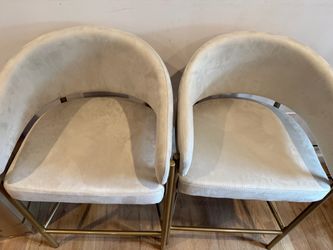 Latte Vegan Suede and Brushed Brass counter stool