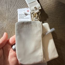 Lululemon Dual Pouch Wristlet Metallic Wordmark
