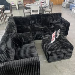 New Black Sectional 