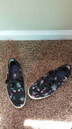 Floral Vans Surf Siders - Womens 6.5