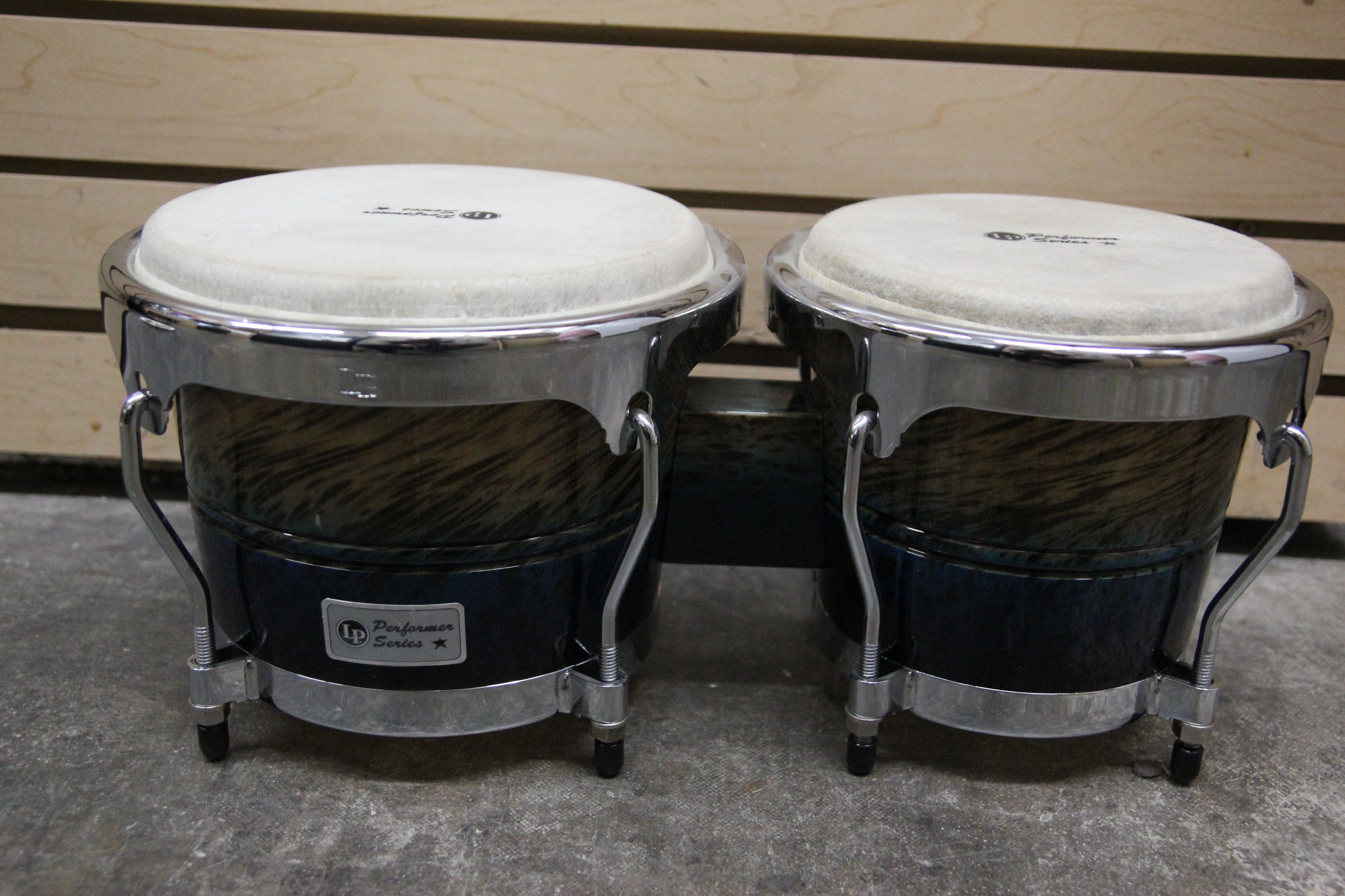 LP Performer Series Bongos with Chrome Hardware Blue Fade