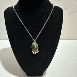 Vintage  Navajo Sterling Silver Turquoise Necklace