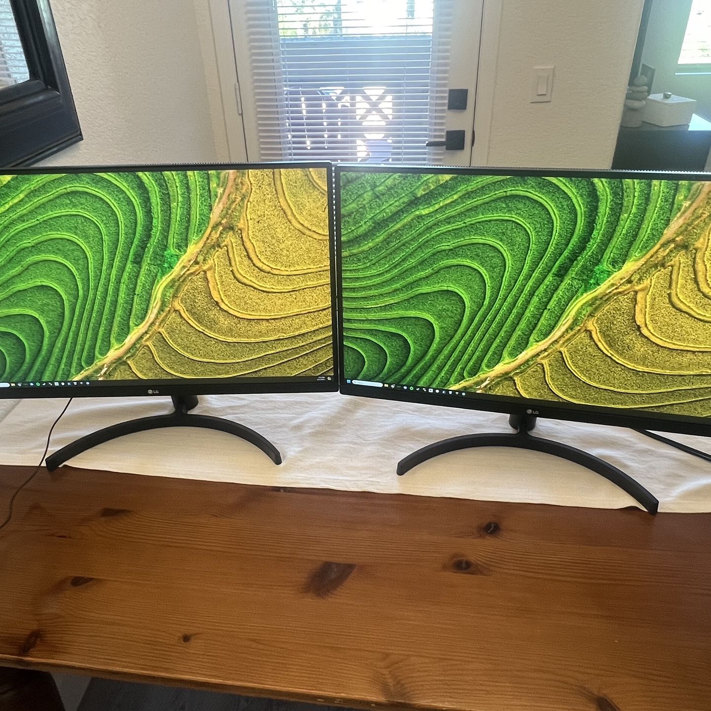 Pair of LG 27 Inch Height Adjustable Monitors - 1440p 75 Hz - 27QN600 - Add Mount for $20