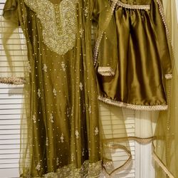 Net Formal Gharara Dress 