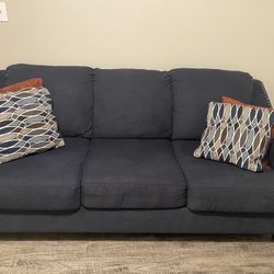Navy Blue Sea Seater Sofa W/ Pillows