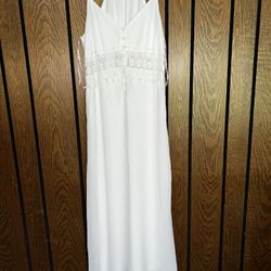 Forever 21 White Maxi Dress with Lace Detail