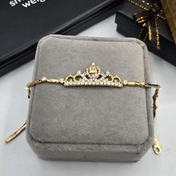 Solid 14kt Gold 15 Bracelet Pulsera De Oro 14kt 15 Quinceañera 