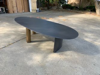 West Elm 63” Oviod Aluminum Flat Leg Coffee Table