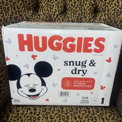 New  Unopened Box Of 108 Huggies Snug & Dry Size 1  $22 Firm On Price