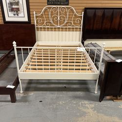 White Metal Full Size Bed Frame (in Store)