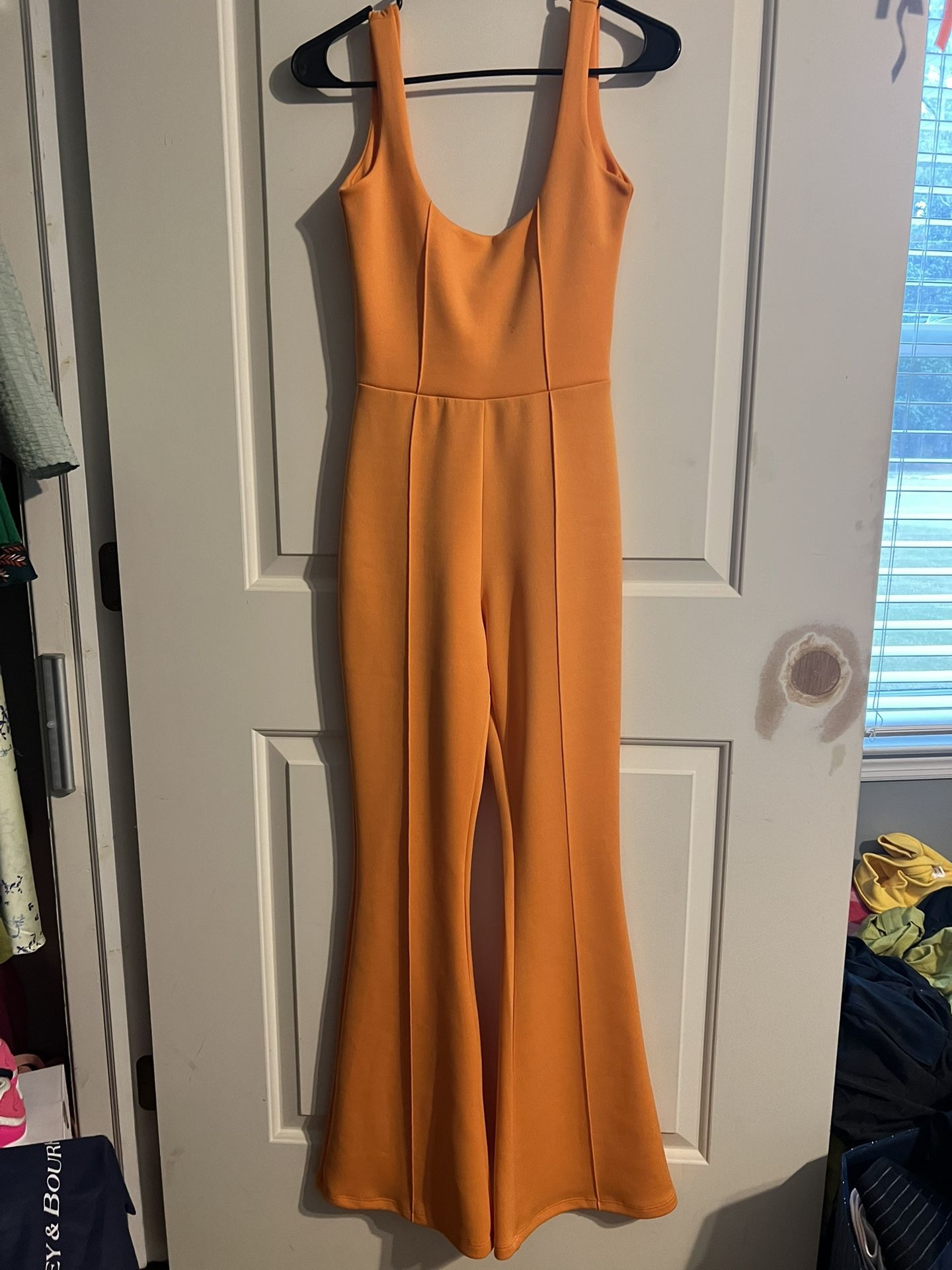 Orange Flare Jumpsuit
