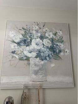 Flower painting 40x40 framed (pls read description)