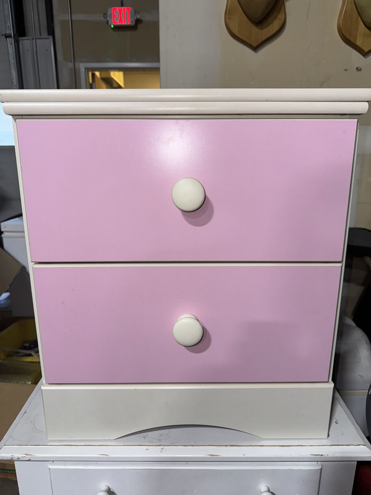 Pink Wooden Nightstand