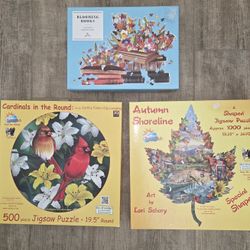 3 Shaped Jigsaw Puzzle Lot