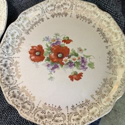 Estate SALE 3 Antique 22K Gold China Plates