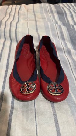 Tory Burch women’s red leather ballerina flats ***Size 6M***