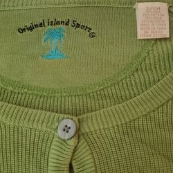 Oriental Island Sport Silk Cardigan Sweater Womens Size Small