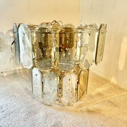 MCM Vintage Brass Color Chandelier Dimmable