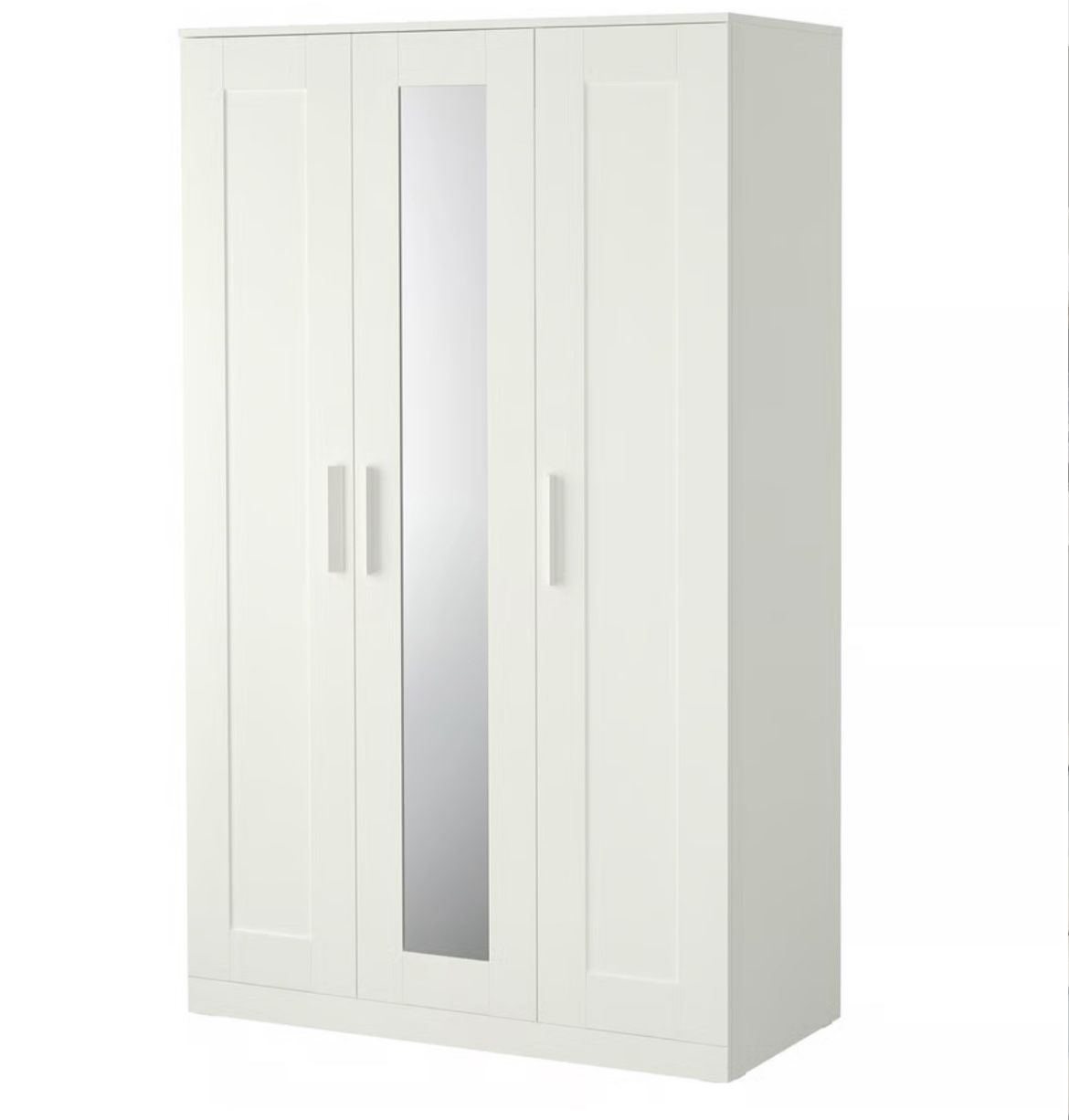 BRIMNES Wardrobe with 3 doors, white, 46x74 3/4 "