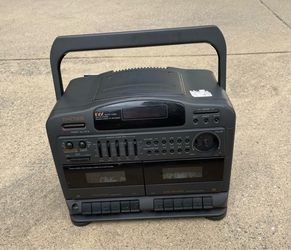 Vintage Koss HG-350 AM/FM Stereo Double Cassette Recorder Boombox - For Parts