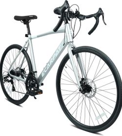 Assembled New Road Bike, 700C Wheel City Commuter Bicycle, 16 Speed Drop Bar, Fast Acceleration, Racing Bike with Disc Brakes