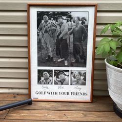 3 Stooges Poster And Frame "Golf  With Your Friends"