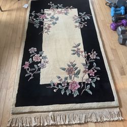 Vintage Chinese Art Deco Wool Rug