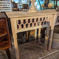 Wooden Carved End Table