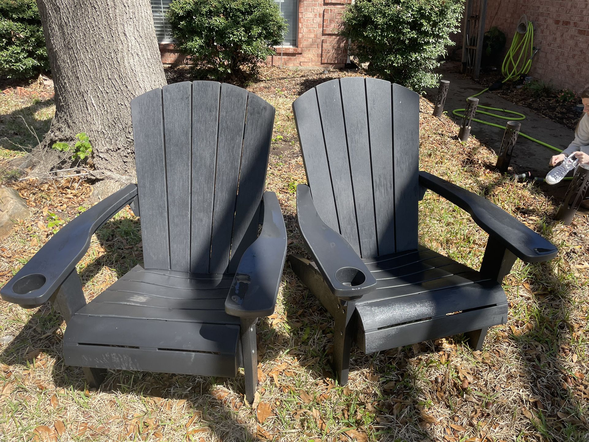 Outdoor Adirondack Lawn Chairs, Almost Like New. 