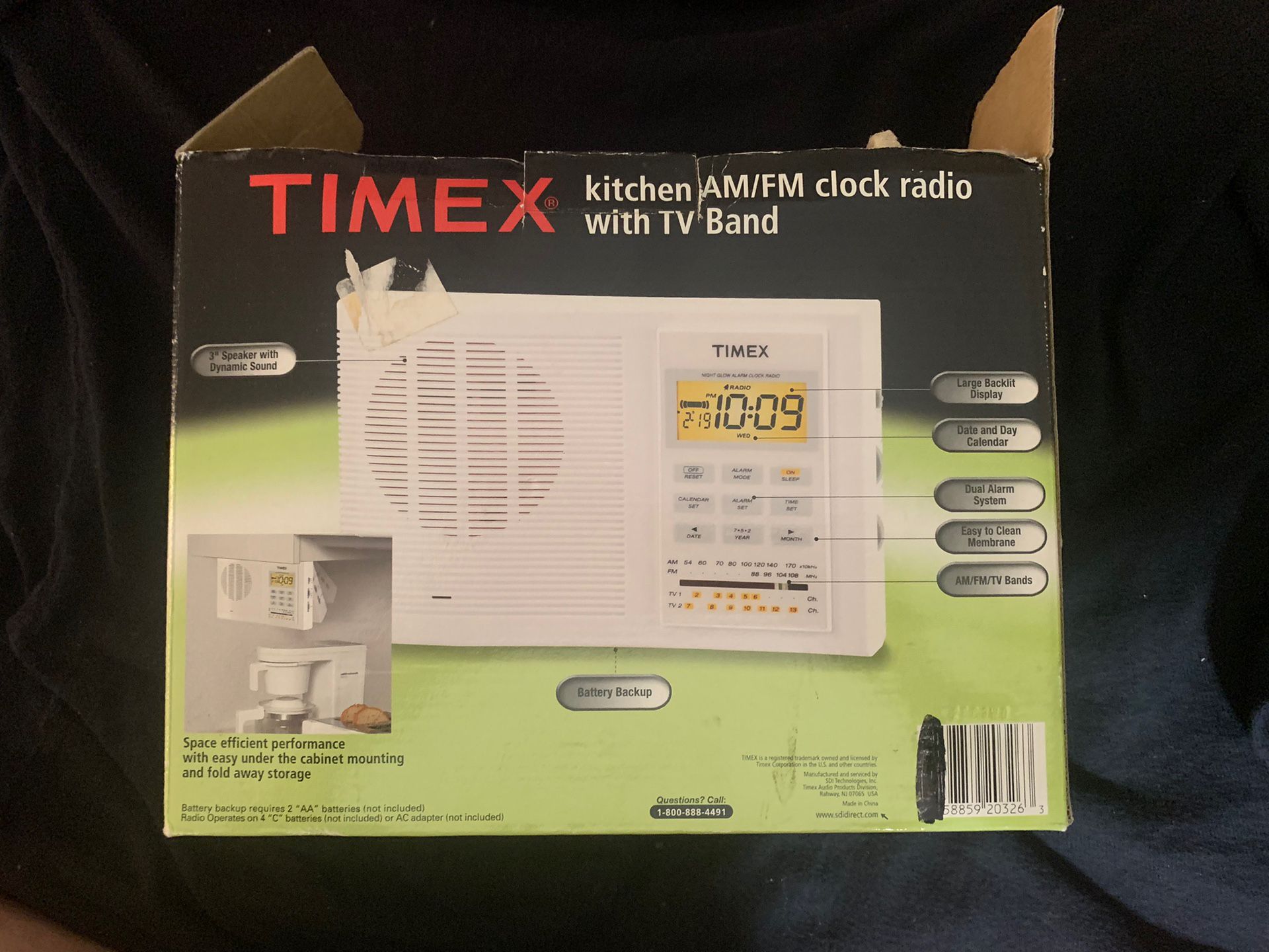 Vintage Timex Clock Am/Fm Radio With TV Band