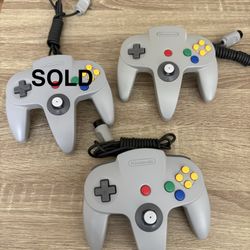 2 Gray Original Nintendo 64 (N64) Controllers $25 EACH
