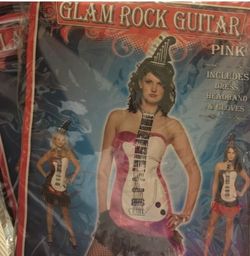 RED Glam Rock Guitar Girl Halloween Costume Sexy! SOLD OUT IN STORES