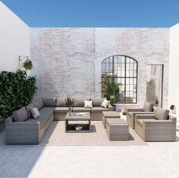 Outdoor Wicker Sectional Patio Furniture Set