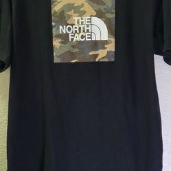 The Northface Mens XL T Shirt Black W Camo Logo