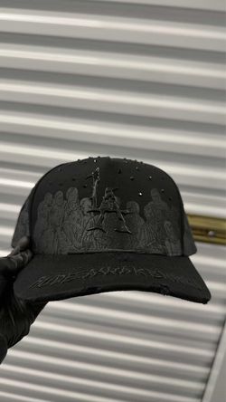 Black LA Trucker Hat with Angel Graphic